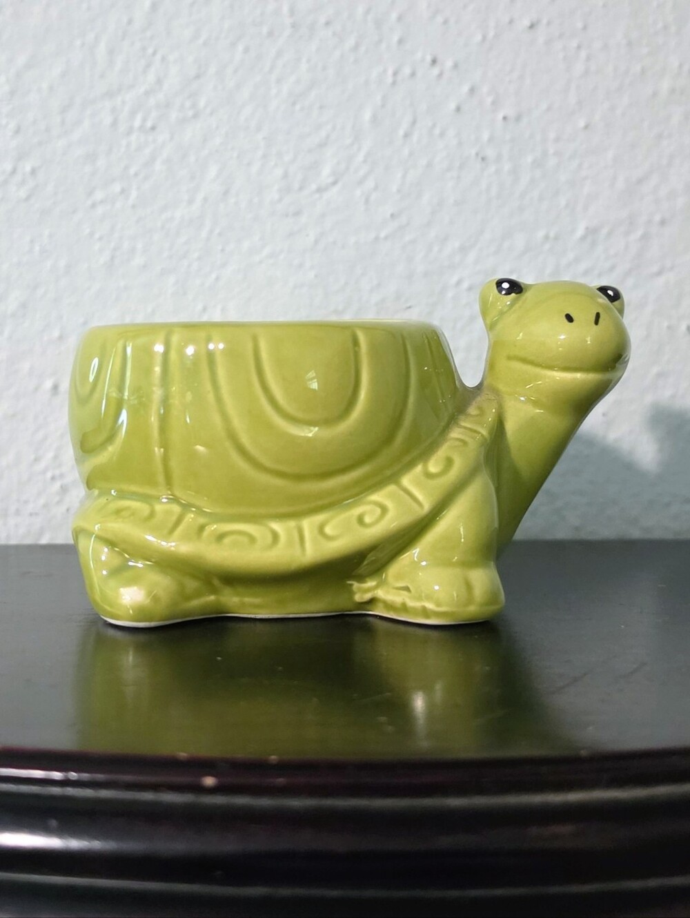 Green Vintage Ceramic Turtle Planter/Bowl